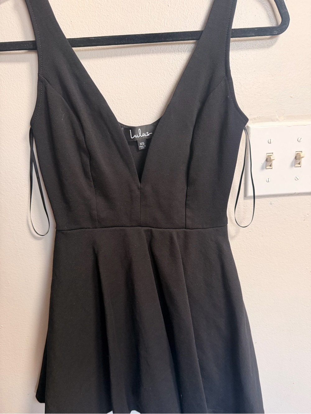 Lulu's Black V-Neck Fit & Flare Mini Dress